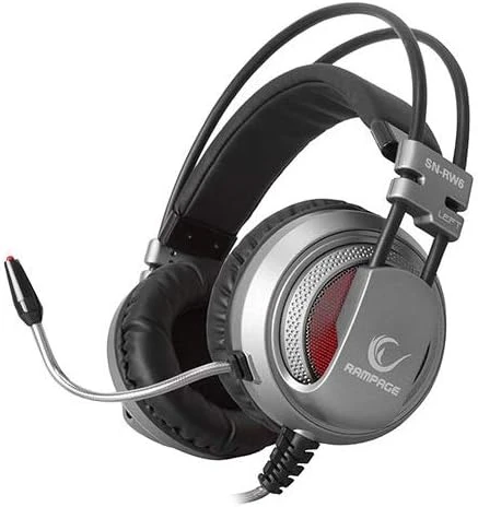 RAMPAGE SN-RW6 RAPTOR 7.1 Surround USB Led Aydınlatma Gümüş/Siyah Titreşimli Gaming Mikrofonlu Kulaklık