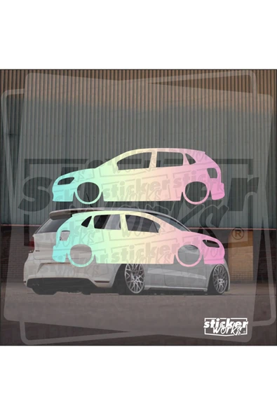Vw Polo 6R - 6C Basık Araç Sticker - SAĞ SOL - Resim 2