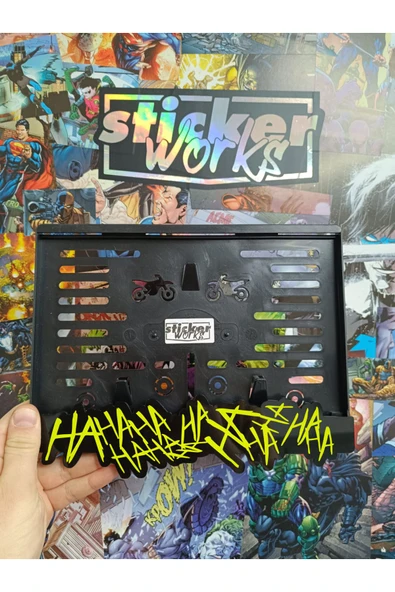 Hahaha Neon Sarı Motor Plakalık