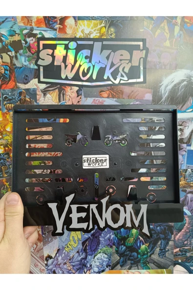 Venom Gümüş Gri Motor Plakalık