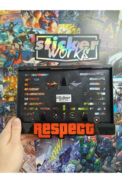 Respect Neon Kırmızı Motor Plakalık ürün görseli 1