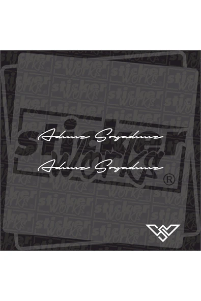 2 adet El Yazısı Sticker - Özel Sipariş AÇIKLAMAYI OKUYUNUZ - Resim 3