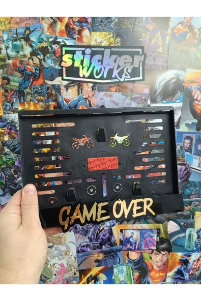 Game Over Altın Krom Motor Plakalık