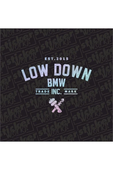 Low Down Bmw Arka Cam Hologram Sticker ürün görseli 1