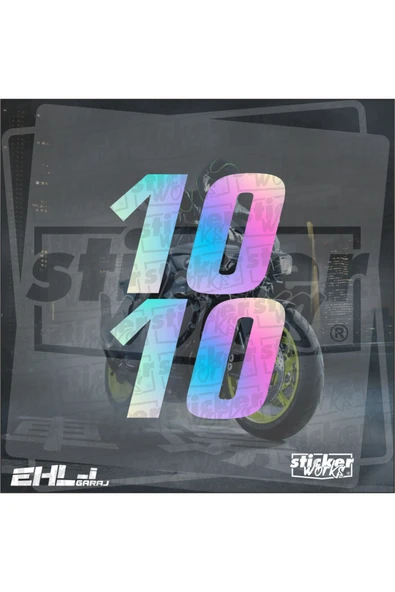 2 Adet 10 Numaralı Motor Sticker ürün görseli 1