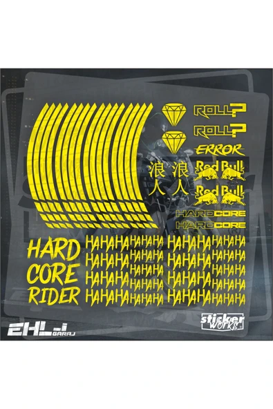 Hard Core Motor Sticker Seti - 10