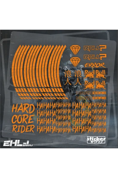 Hard Core Motor Sticker Seti - 4