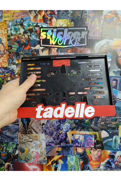 Tadelle Kırmızı Beyaz Motor Plakalık