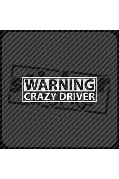 Warning Crazy Driver Hologram Sticker - 4