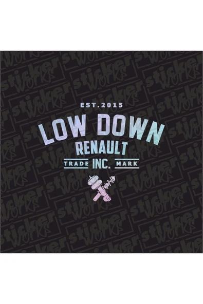 Low Down Renault Uyumlu  Arka Cam Hologram Sticker ürün görseli 1