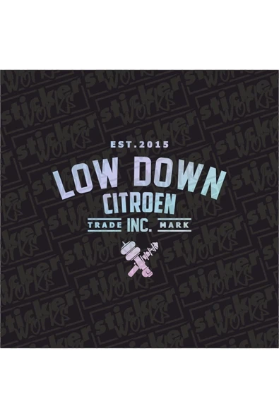 Low Down Citroen Arka Cam Hologram Sticker Uyumlu