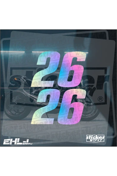 2 adet 26 Numaralı Motor Sticker