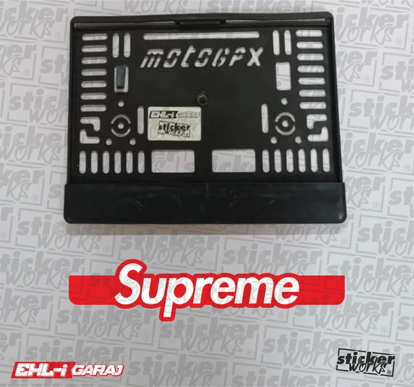 Supreme Motor Plakalık - KIRMIZI BEYAZ