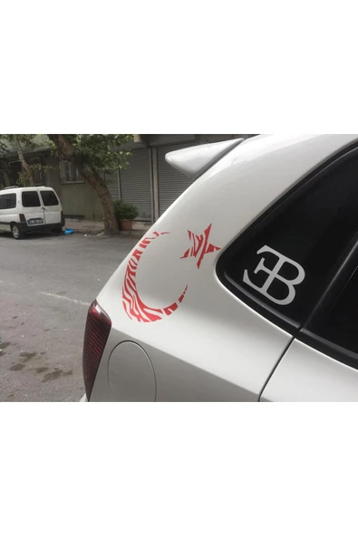 Ay Yıldız Sticker ( Zebra Desen )