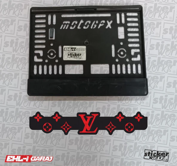 LV Luis Vuitton Neon Kırmızı Motor Plakalık