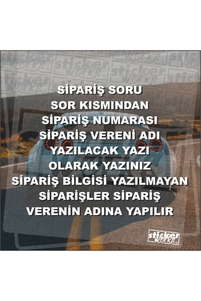 Hologram Uyumlu El Yazısı Ön Cam Sticker - Özel Sipariş (AÇIKLAMA KISMINI OKUYUNUZ) - Resim 3