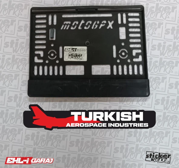 Turkish Aerospace Industries Motor Plakalık - Kırmızı Beyaz
