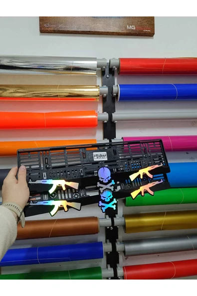 Ak47 Skull Takmatik Hologramlı Plakalık