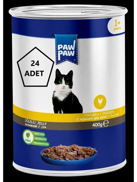 Pawpaw Joleli Tavuklu Yetişkin Kedi Konserve 400GR 24'lü