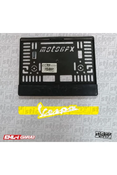 Vespa Motor Plakalık ( SARI ZEMİN BEYAZ YAZI ) ürün görseli 1