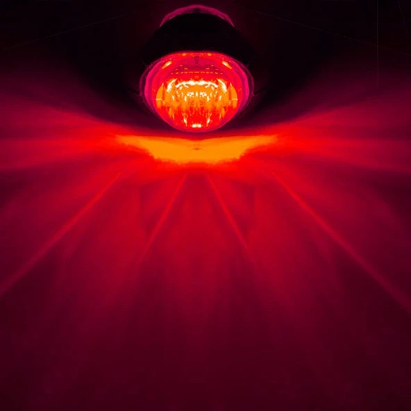 Off Road Kartal Gözü Yuvarlak Kırmızı Led Lamba 12-24V (5 Adet) - Resim 4