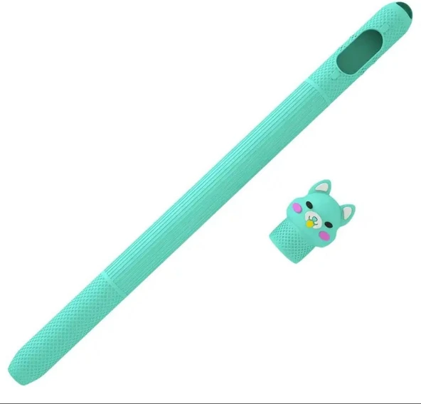 Apple Pencil Pro / 2.Nesil Uyumlu Koruyucu Silikon Kılıf Kaydırmaz Sevimli Kedi Figürlü (KALEM DEĞİLDİR!) - 11