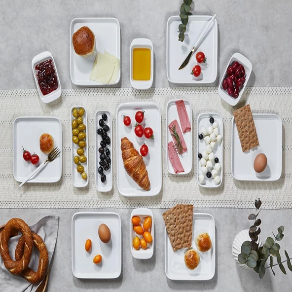MONDECOR Agora Beyaz Kare 15 Parça Kahvatı Takımı