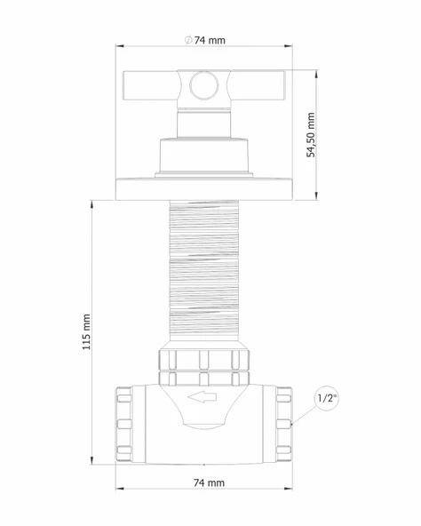 MEGA 1/2 ARTI ARA KESME STOP VALF - 2