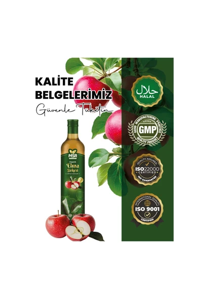 MSR BİTKİSEL DOGAL ÜRÜNLER Elma Sirkesi 500ml - 4