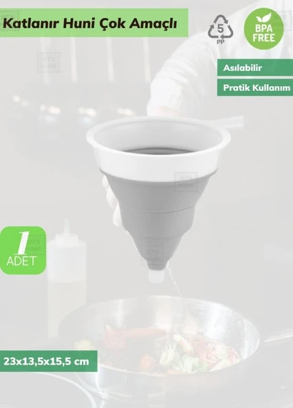 Huni Katlanır Mutfak Hunisi Silikon Huni Bpa Free - 2