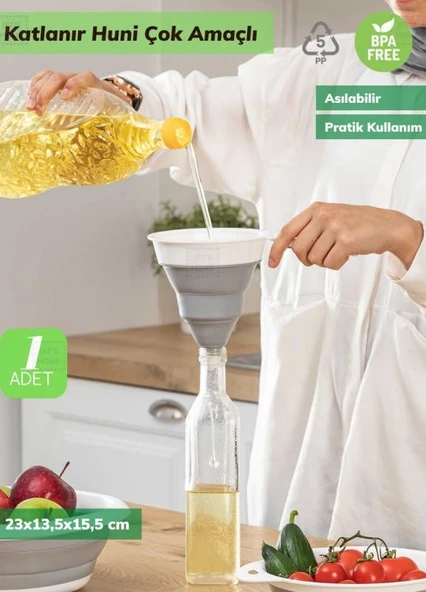 Huni Katlanır Mutfak Hunisi Silikon Huni Bpa Free