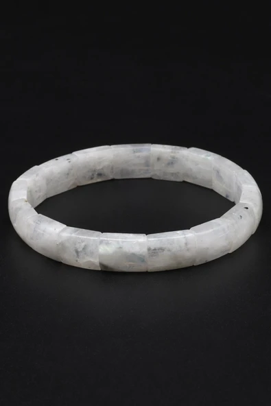 Ay Taşı Doğal Taş Bileklik 9 x 12 mm Özel Kesim - Resim 2