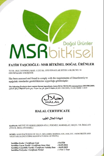 MSR BİTKİSEL Sultan Macunu Dulavrat Otu Hayıt ve Civan perçemi İçreren Macun 240g - 9