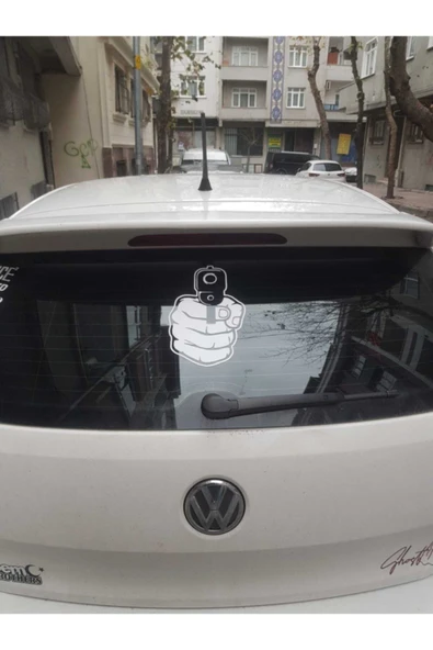 Arka Cam Silah Sticker - Resim 2