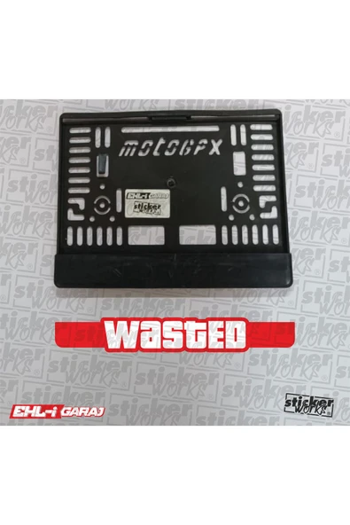 Wasted Motor Plakalık  - KIRMIZI BEYAZ