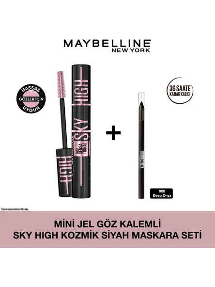 Maybelline New York Maybelline Mini Jel Göz Kalemli Lash Sensational Sky High Kozmik Siyah Maskara Seti