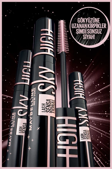 Maybelline New York Maybelline Mini Jel Göz Kalemli Lash Sensational Sky High Kozmik Siyah Maskara Seti
