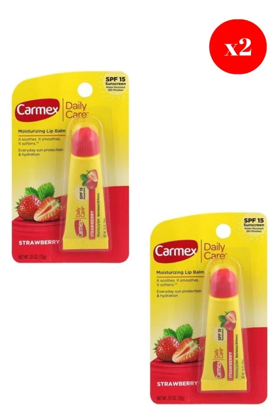 Carmex Lip Balm Tüp Spf Çilek 10Gr X2 ADET