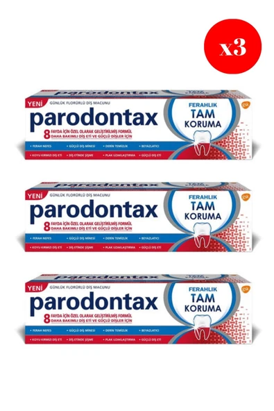 Parodontax Ferahlık Tam Koruma Diş Macunu 50Ml X3 ADET