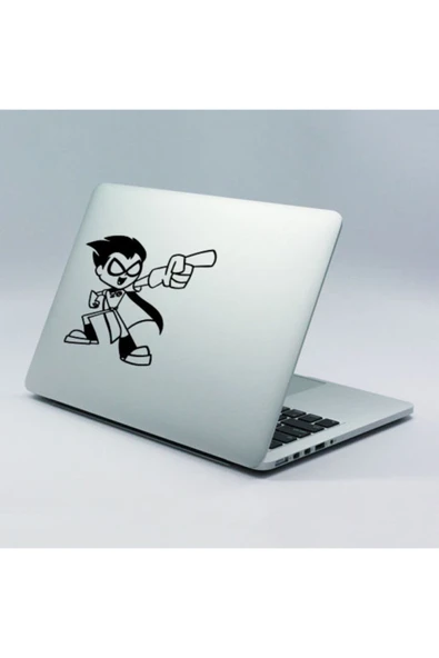 Siyah Laptop Robin Sticker