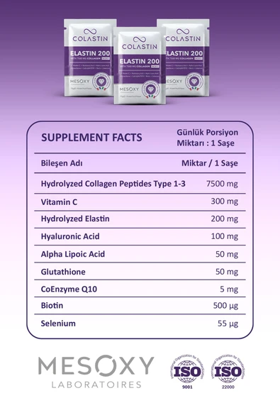 Colastin 7500 Mg Kolajen 200 Mg Elastin 30 Adet Toz Saşe | Kolay Ve Yumuşak Içim - Resim 4