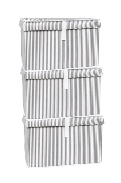 Kazak Kutu Hurç, Çorap Kazak Havlu Çamaşır Düzenleyici Mukavva Destekli (40x30x26cm) 3 Adet Gri - 6