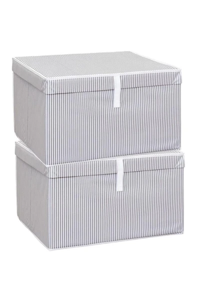 Maxi Kutu Hurç, Çarşaf Yastık Kıyafet Dolap İçi Düzenleyici Mukavva Destekli (50x40cm) 2 Adet Gri - 5