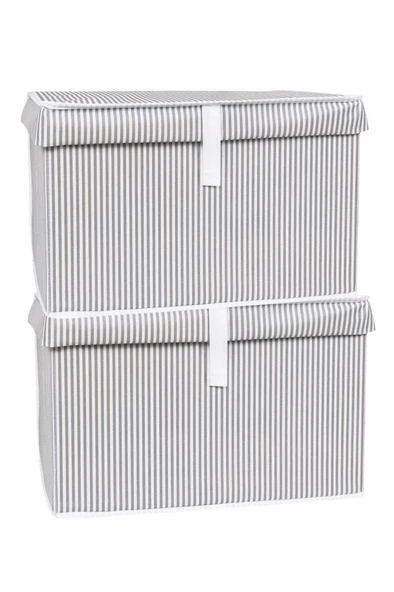 Kazak Kutu Hurç, Çorap Kazak Havlu Çamaşır Düzenleyici Mukavva Destekli (40x30x26cm) 2 Adet Gri - 6