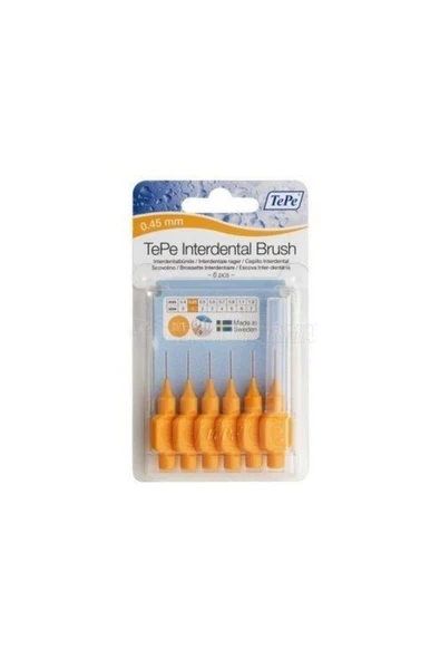 Tepe Interdental Brush Arayüz Fırçası Turuncu 0.45 mm 6 lı