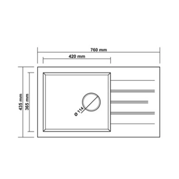 Real Stone P010 ASSOS 76 XL Antrasit Granit Mutfak Eviyesi 76x43.5 cm - 2