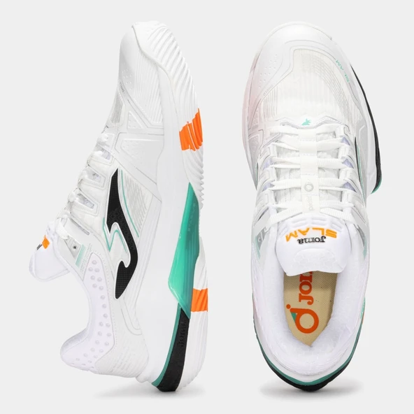 Joma Slam Erkek Beyaz Toprak - Sert Kort Tenis & Padel Ayakkabısı TSLAMS2502OM - 4