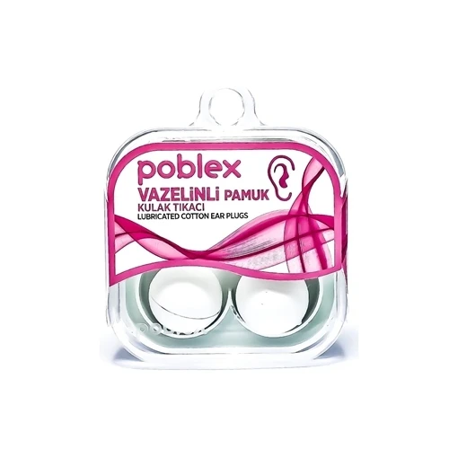 Poblex Yağlanmış Pamuh Kulak Tıkaçları 4'LÜ Paket