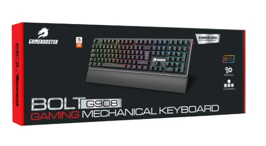 GameBooster G908 Bolt Rainbow Aydınlatmalı Red Switch Mekanik Bileklikli Oyun Klavyesi - 5