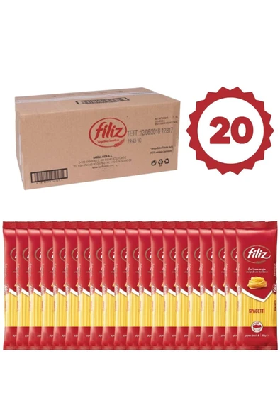 FİLİZ Filiz Spagetti 500gr 1Koli x20 ürün görseli